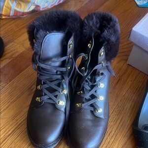 Ralph Lauren Dark Brown Fur-Lined Boots